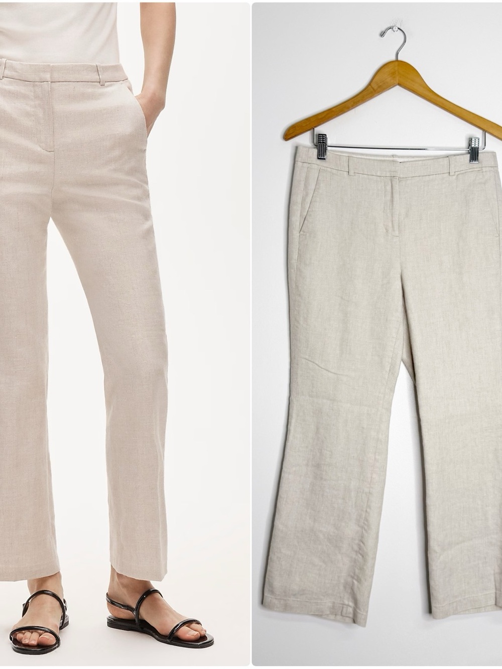 J.Crew Kaya Linen Blend Pants Size 4 Beige CI425 Straight Leg